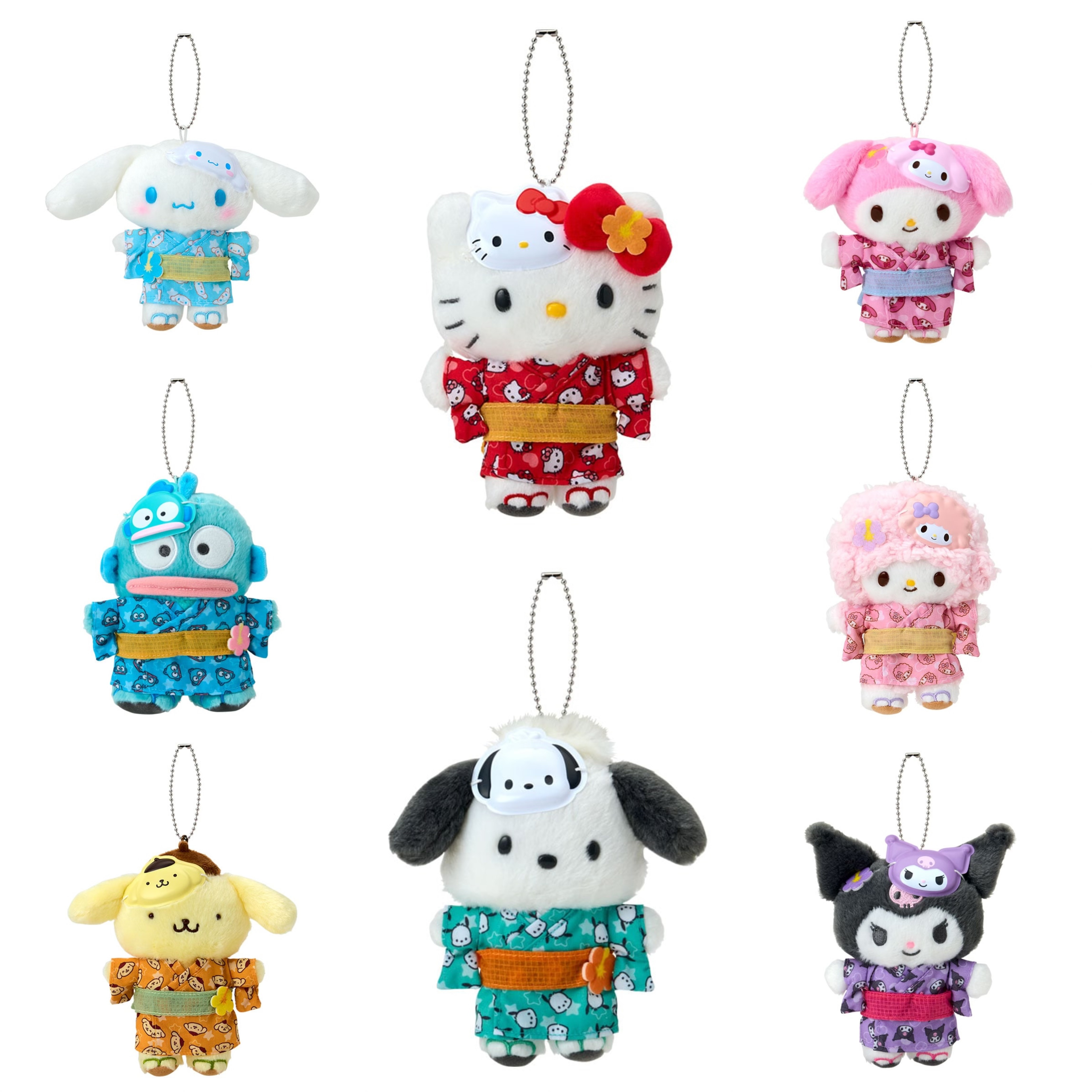 現貨┃日本 SANRIO 三麗鷗 浴衣 小面具  KITTY 大耳狗 布丁狗 人魚漢頓 吊飾
