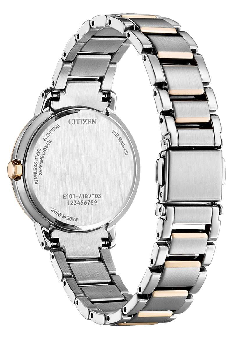 萬年鐘錶 - Citizen 星辰錶  XC   簡約粉紅玫瑰金光動能女錶   EW2429-56X  錶徑32.5MM