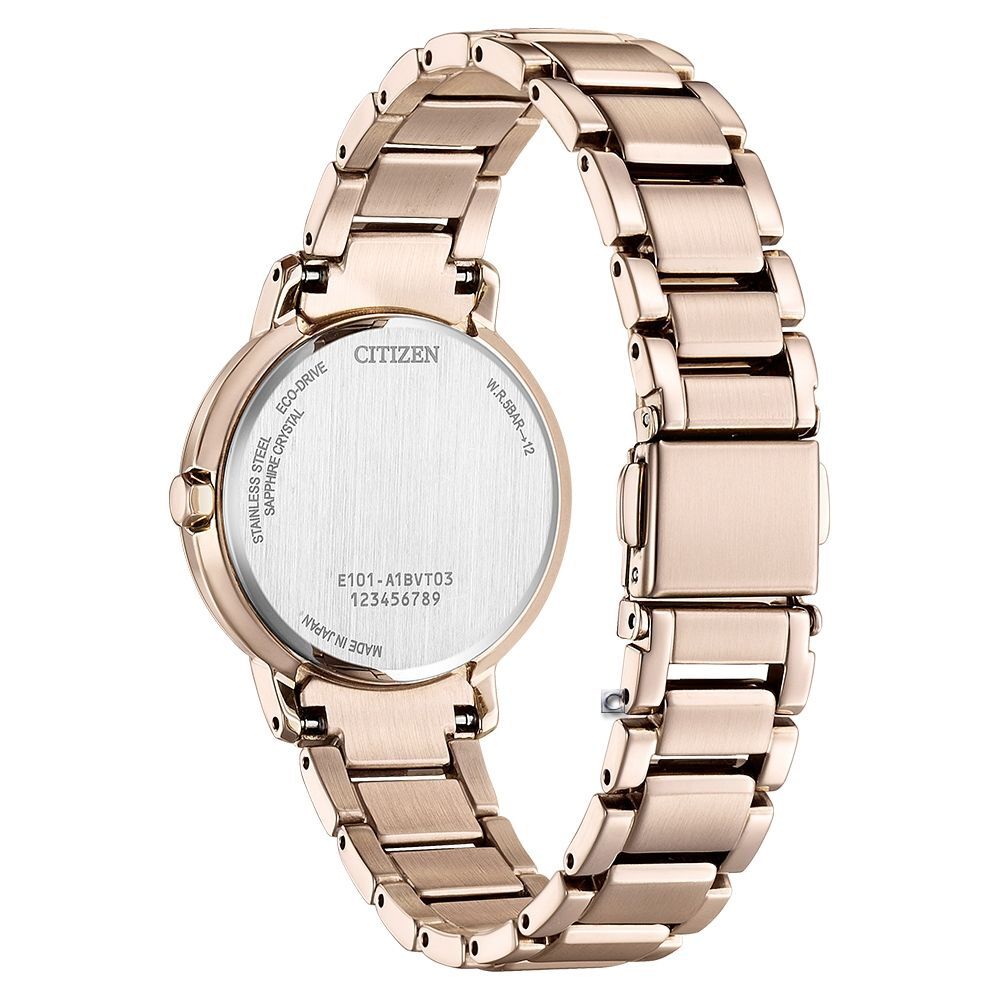 萬年鐘錶 - Citizen 星辰錶  XC   簡約粉紅玫瑰金光動能女錶   EW2426-54X  錶徑32.5MM