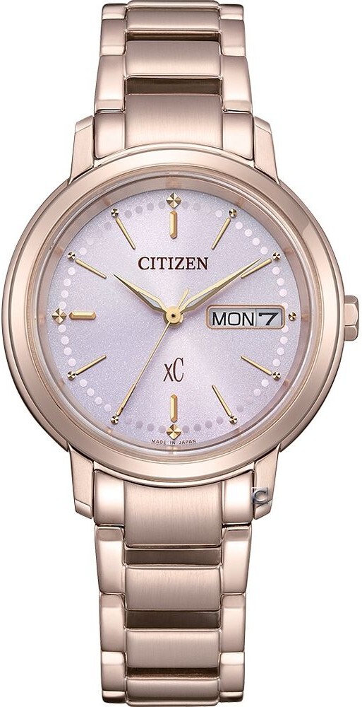 萬年鐘錶 - Citizen 星辰錶  XC   簡約粉紅玫瑰金光動能女錶   EW2426-54X  錶徑32.5MM