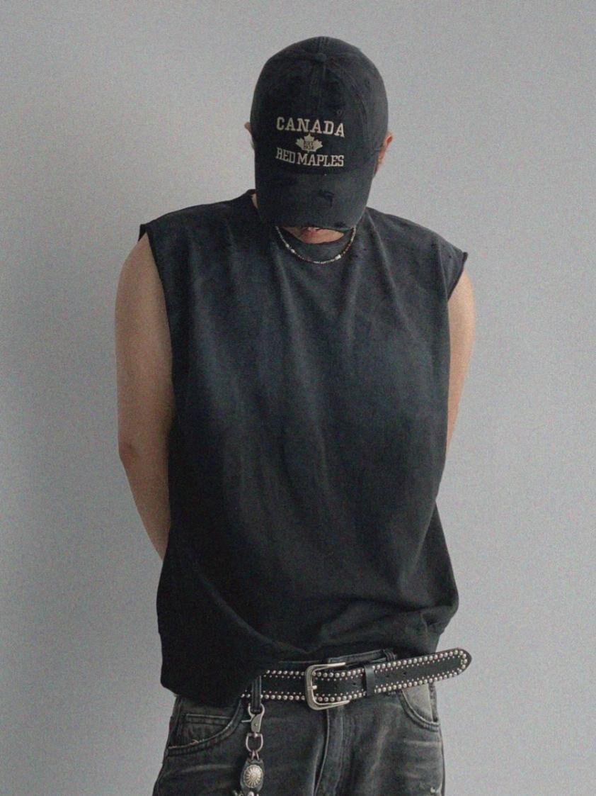 仿污淨色背心 WELL DONE-143V