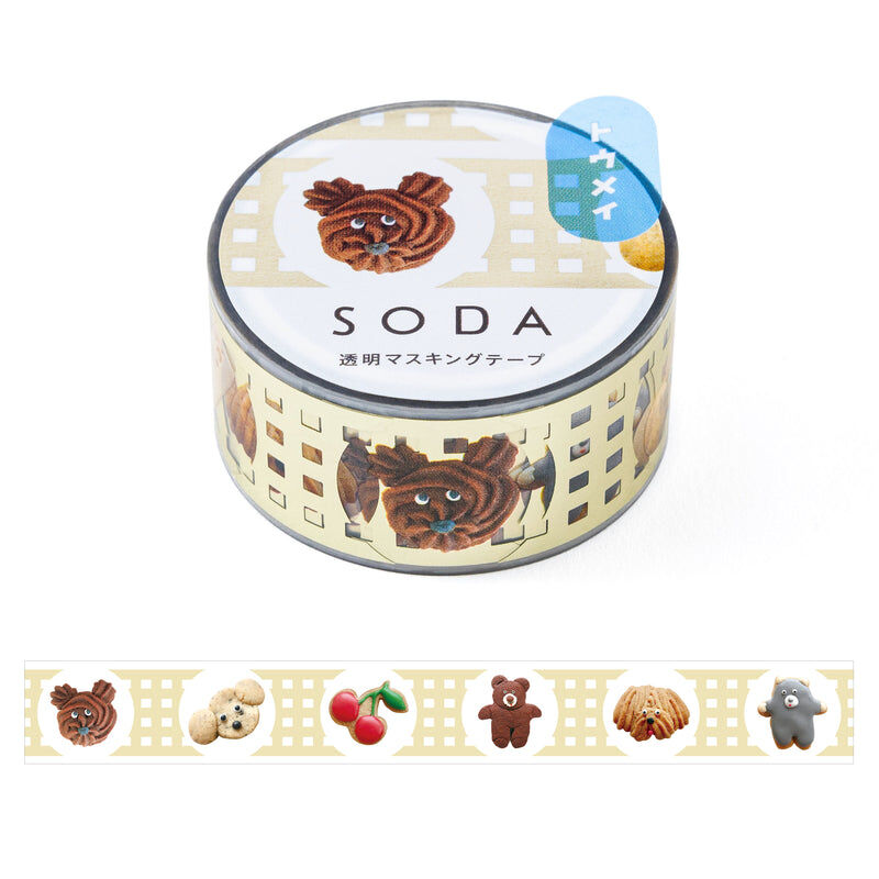 餅乾 箔押限定款 Soda 透明PET膠帶 寬20MM ｜KING JIM