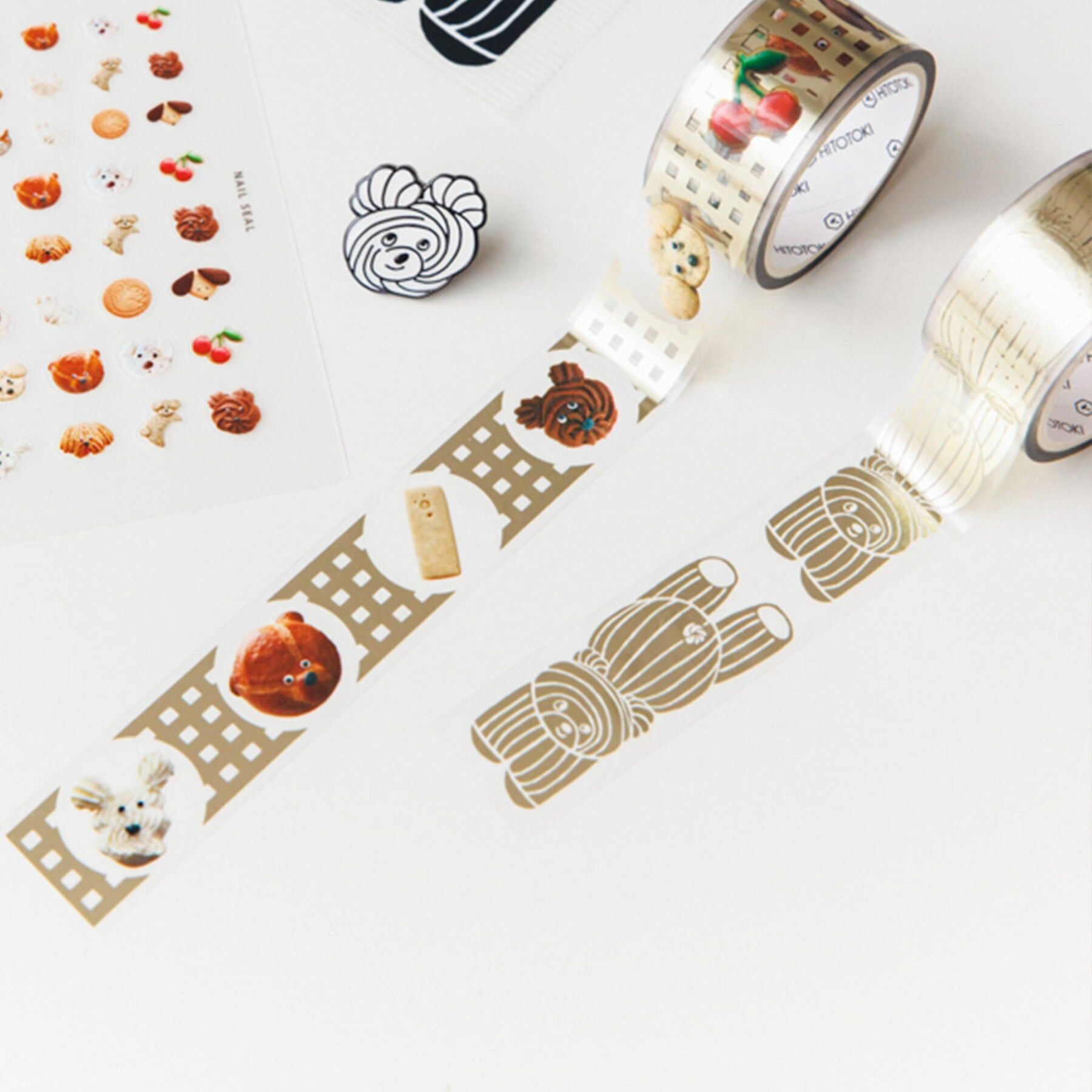 餅乾熊 箔押限定款 Soda 透明PET膠帶 寬20MM ｜KING JIM