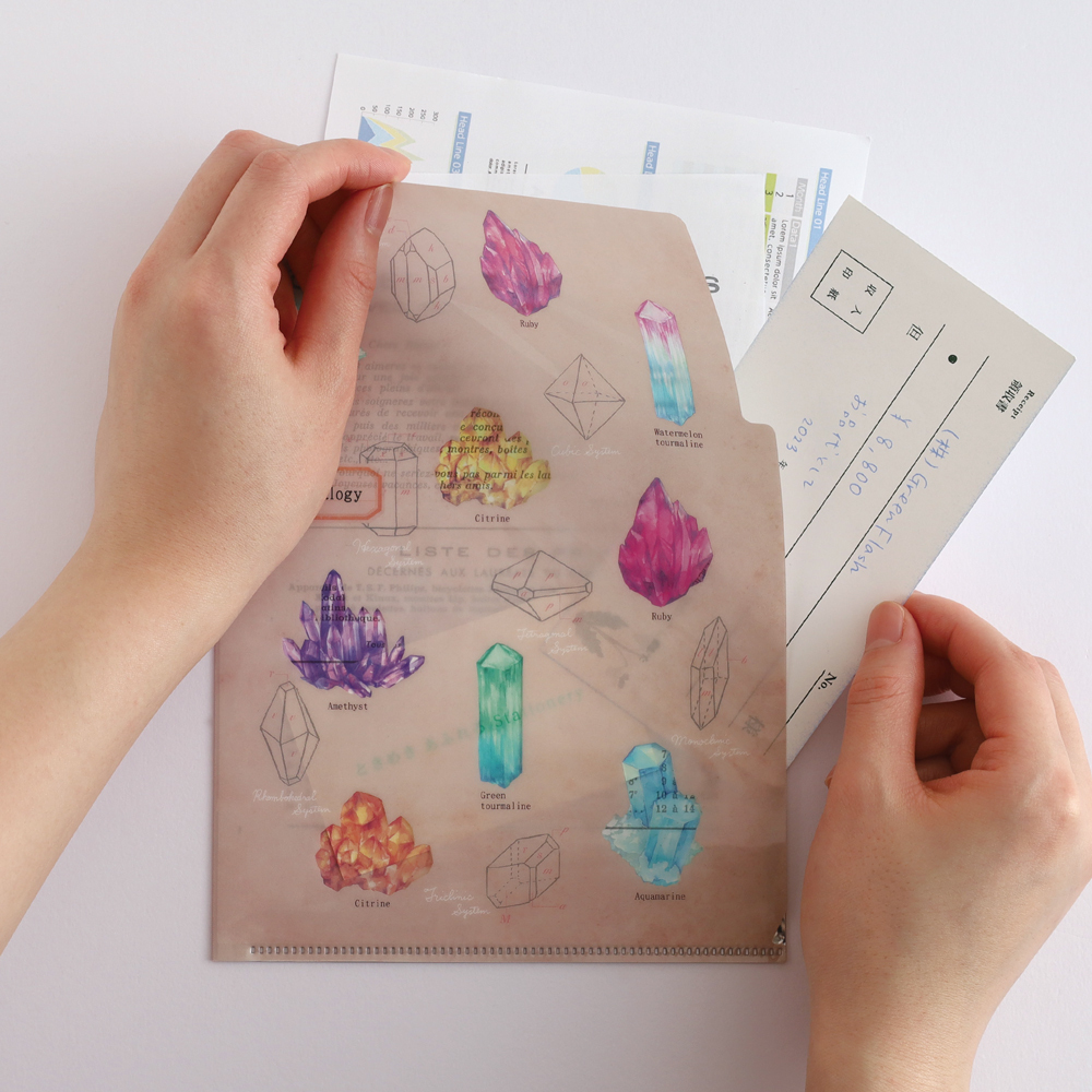 礦物學 A5 雙層資料夾｜日本STUDY HOLIC