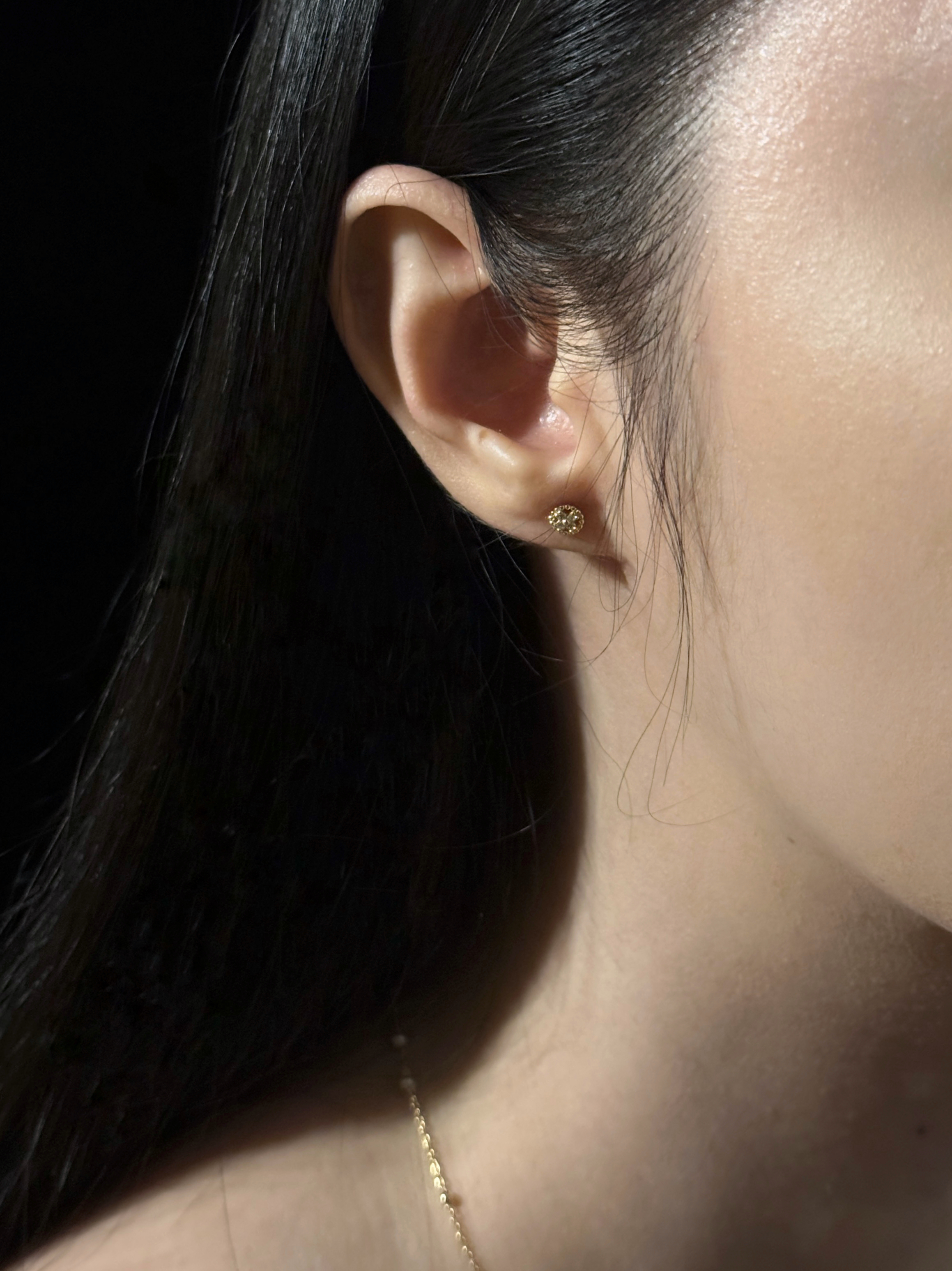 千粒穀小鋯石耳環