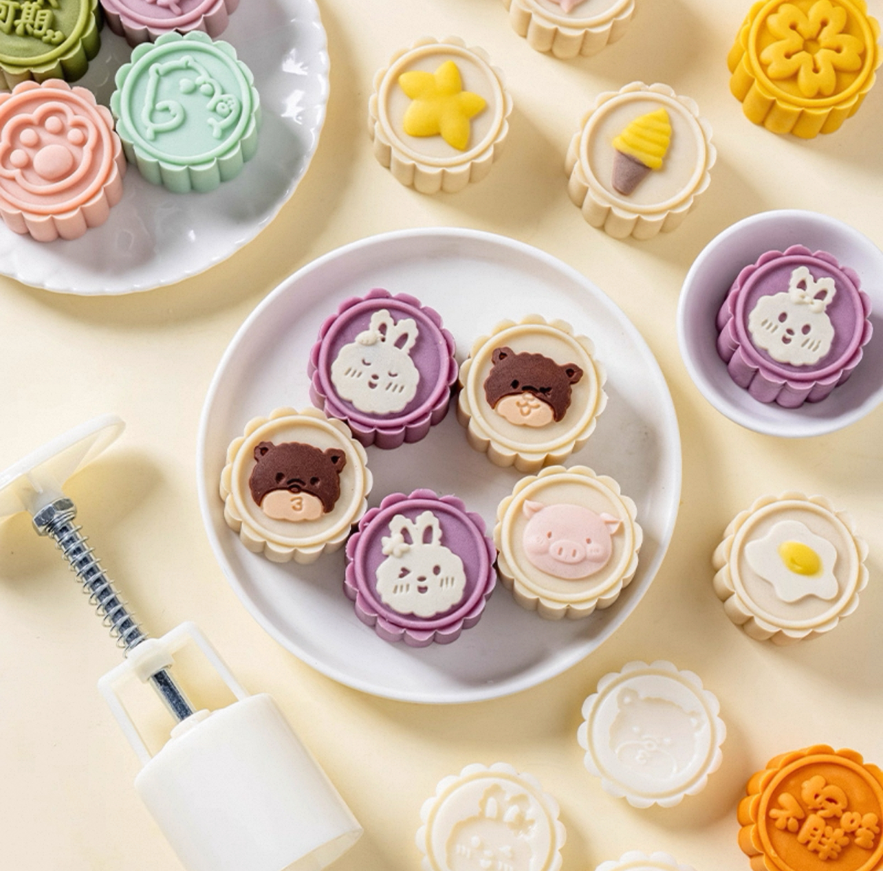 50g熊仔🐻‍❄️兔仔款-月餅模(連6模片)