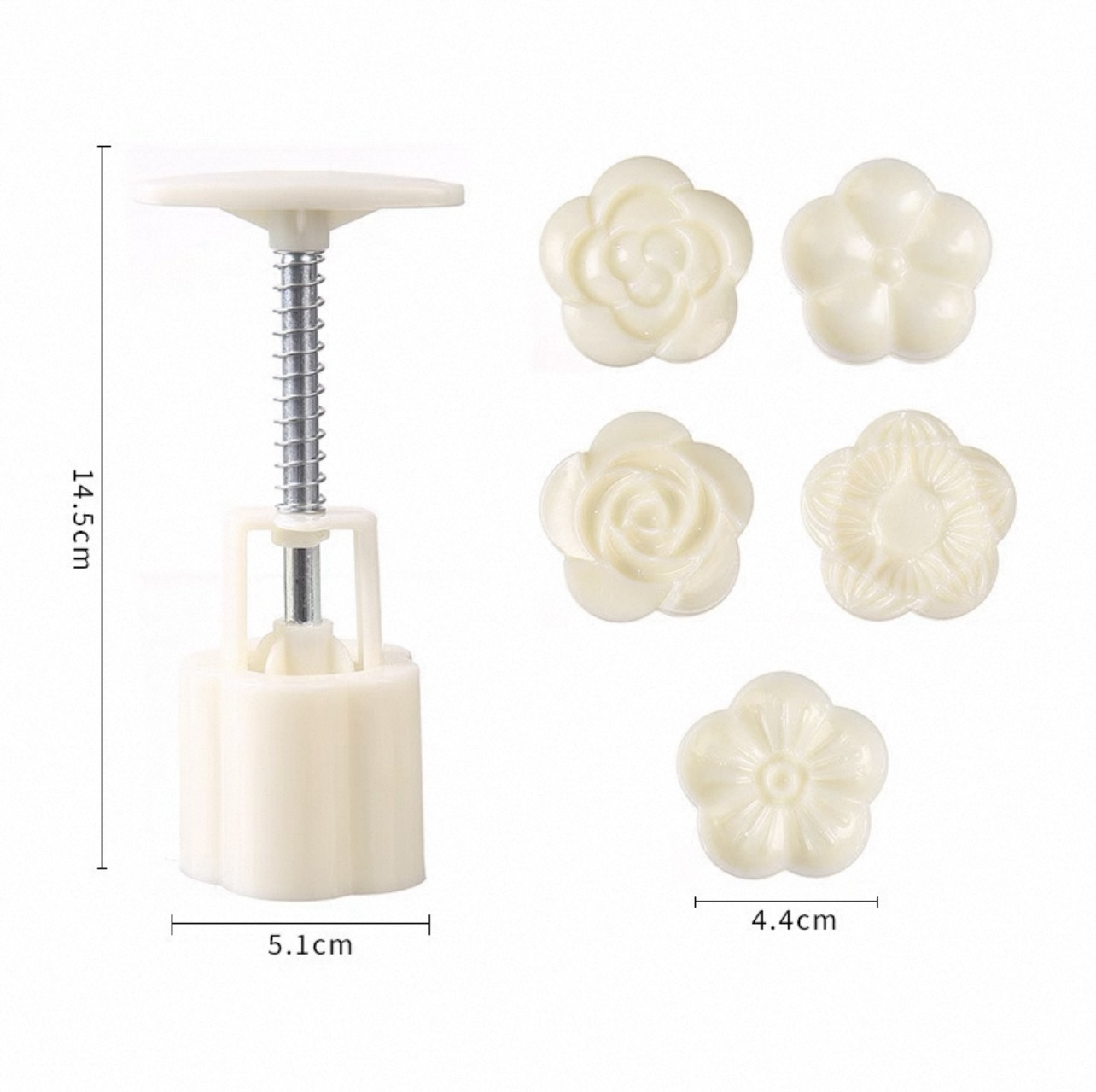 50g立體五瓣花款-月餅模(連5模片)