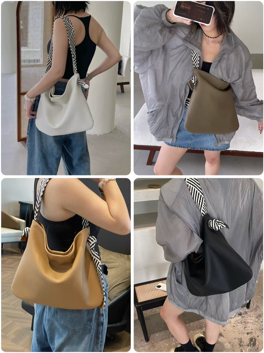 【5115-傭懶百搭蠟繩編織肩背包】