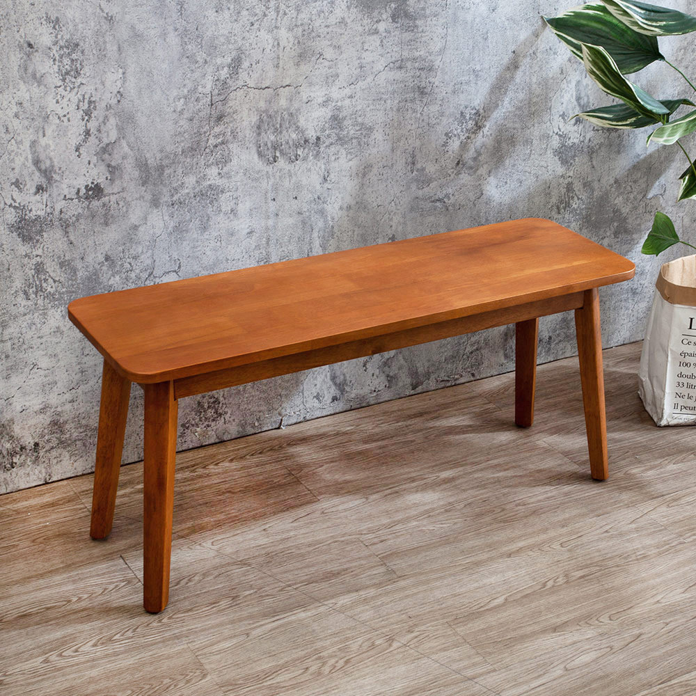 坦卡司3.3尺實木長凳/雙人椅/椅凳/坐式鞋凳/穿鞋椅-淺胡桃色