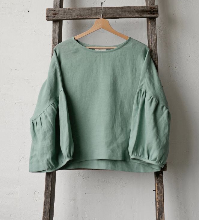 (預購)ALL THE BEAUTIFUL LINEN 大人款-亞麻落肩上衣 KIMONO TUNIC