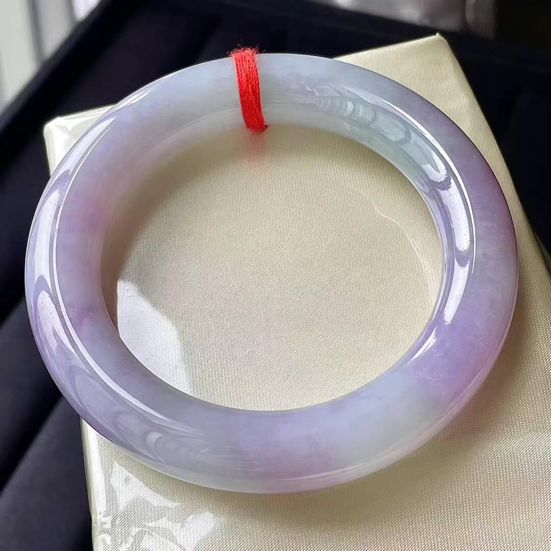 7205552 53.8mm冰種紫羅蘭翡翠圓條手鐲 (52-54)