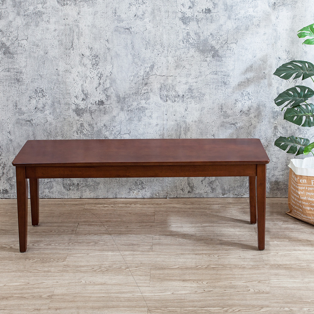 布瑞卡4尺實木長凳/雙人椅/椅凳/坐式鞋凳/穿鞋椅-胡桃色