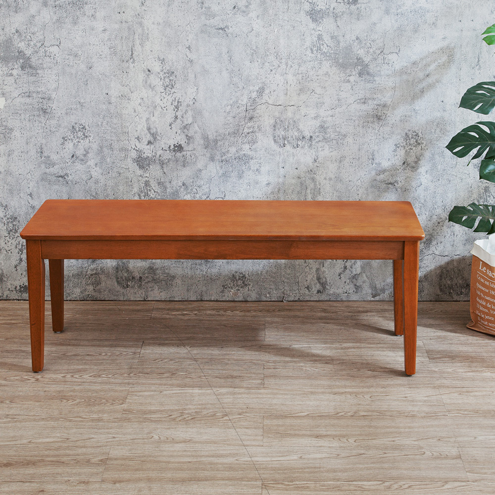 布瑞卡4尺實木長凳/雙人椅/椅凳/坐式鞋凳/穿鞋椅-淺胡桃色