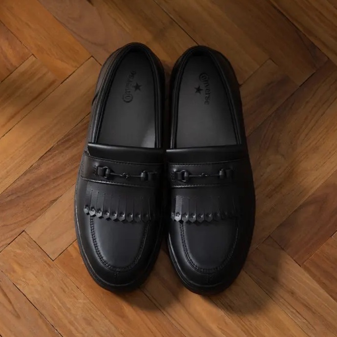 CONVERSE 質感皮革流蘇樂福鞋