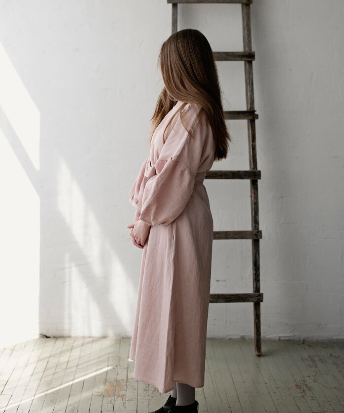 (預購)ALL THE BEAUTIFUL LINEN 大人款-寬鬆連身裙 KIMONO DRESS
