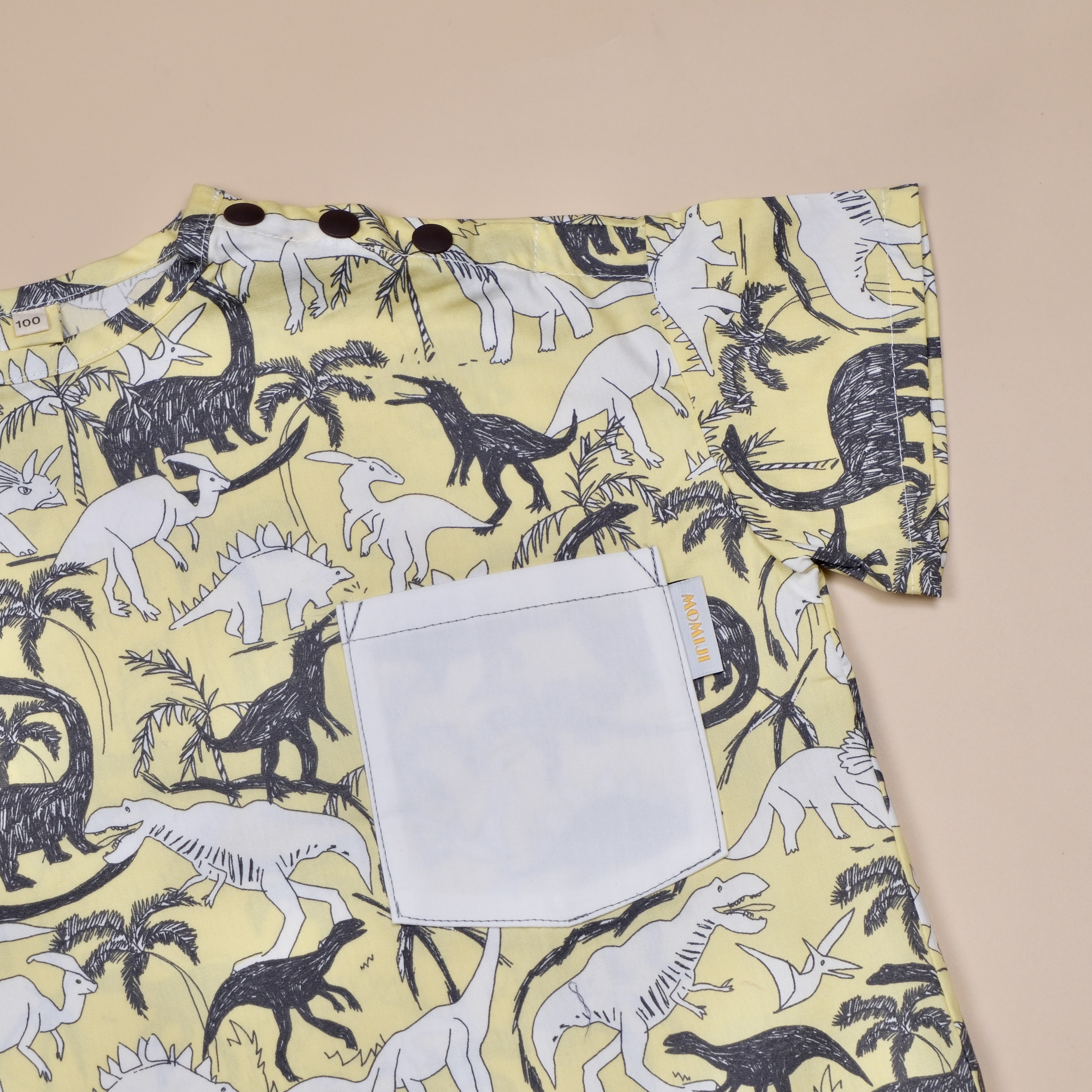 Ｍori Mori日常系列 𖤣𖤥 恐龍淺黃 𖤣𖤥 短袖上衣