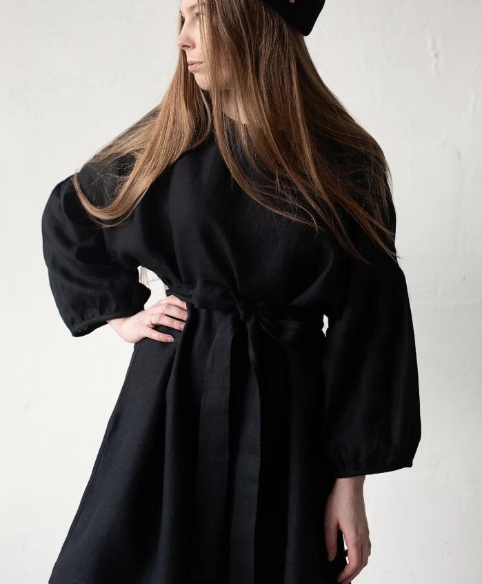 (預購)ALL THE BEAUTIFUL LINEN 大人款-及膝連身裙  SHORT KIMONO DRESS