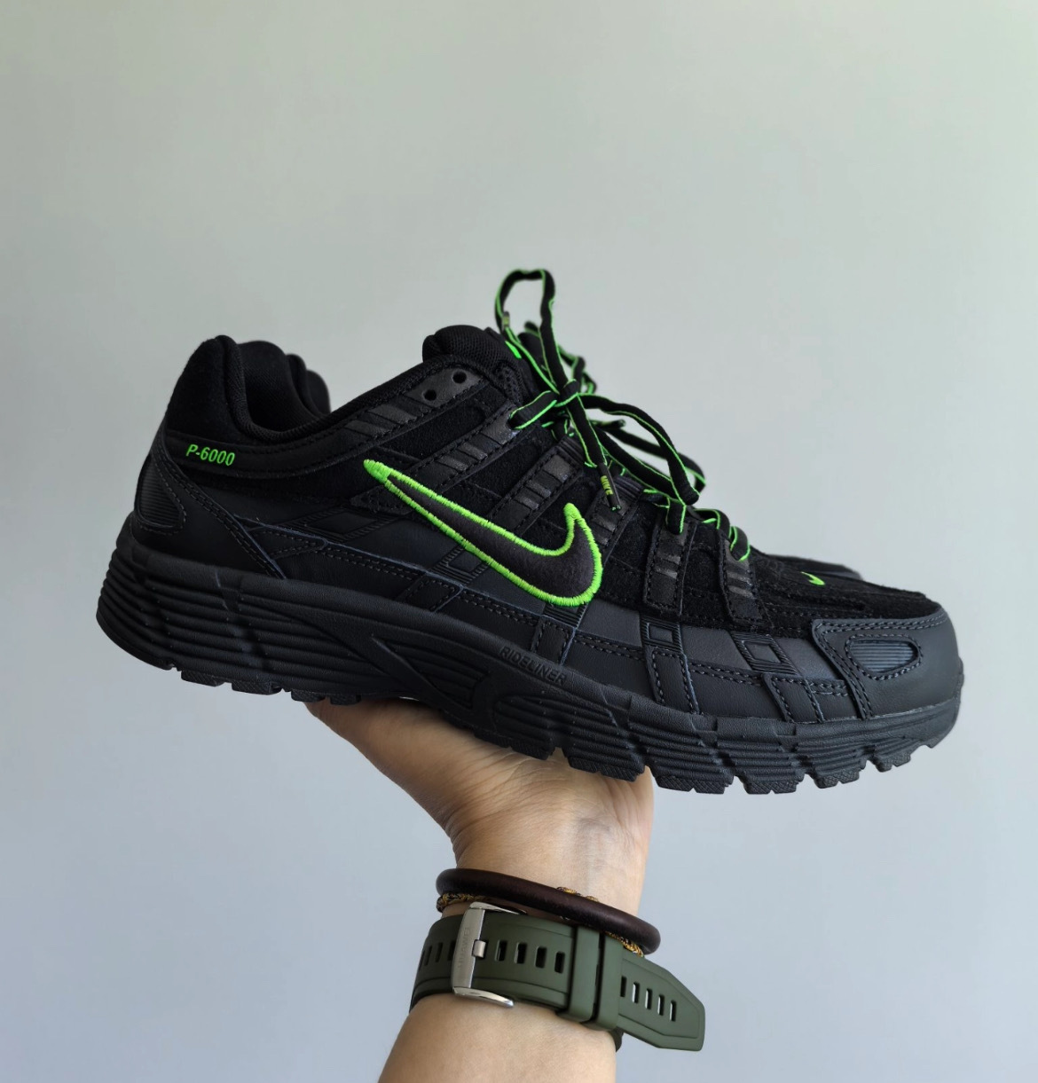 男女鞋 NIKE P-6000 PRM 'Black Green' 黑綠 復古 老爹鞋 緩震 休閒跑鞋 健身訓練鞋【IF0668-003】 PP6