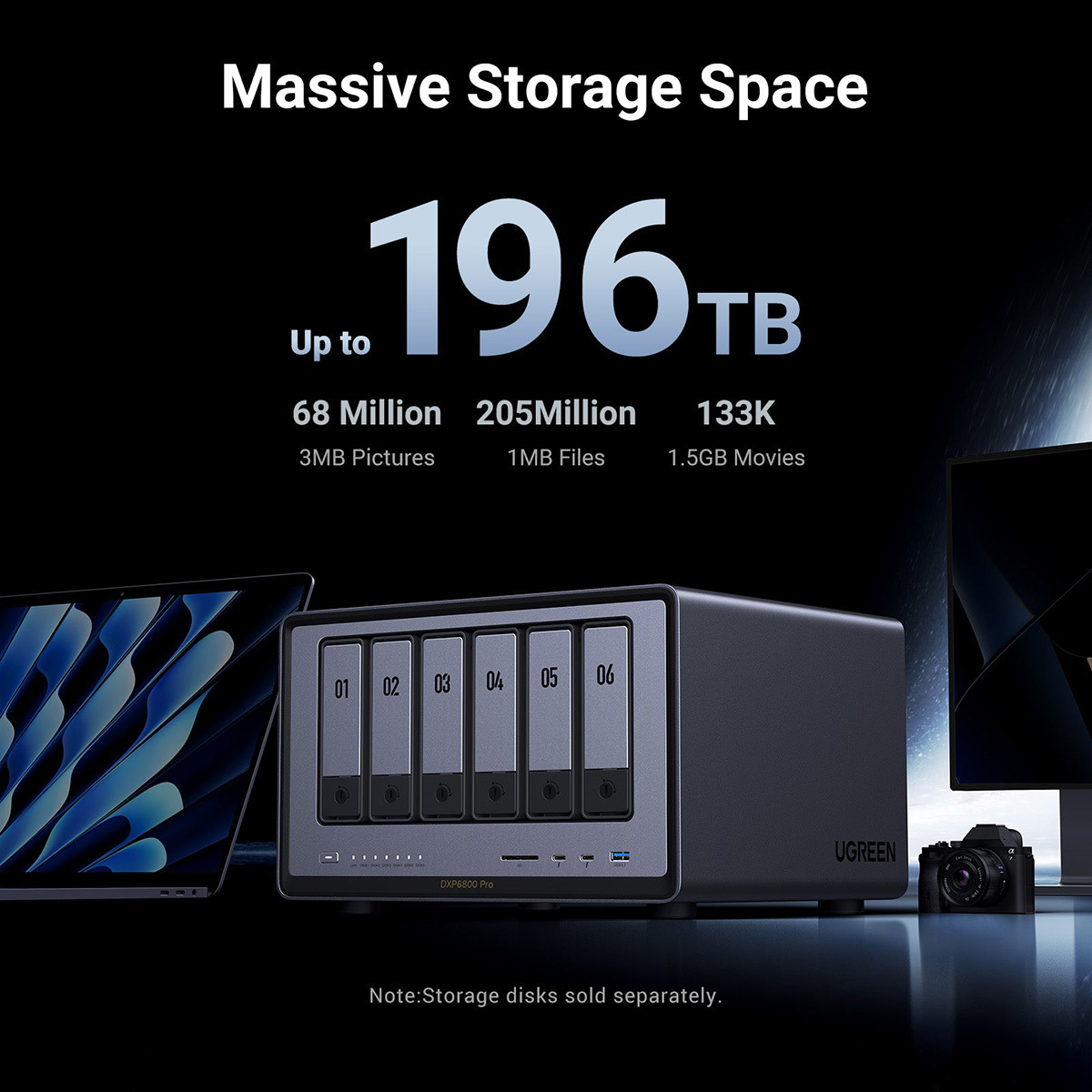 綠聯UGREEN NASync DXP6800 Pro 網絡儲存伺服器NAS (HD-DXP680P)
