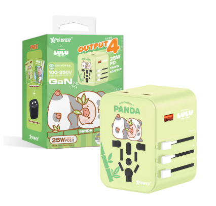 （2026新年限時優惠）(送收藏卡)XPower x 罐頭豬LuLu🐷TA3B 25W 4輸出PD3.0/PPS旅行充電器