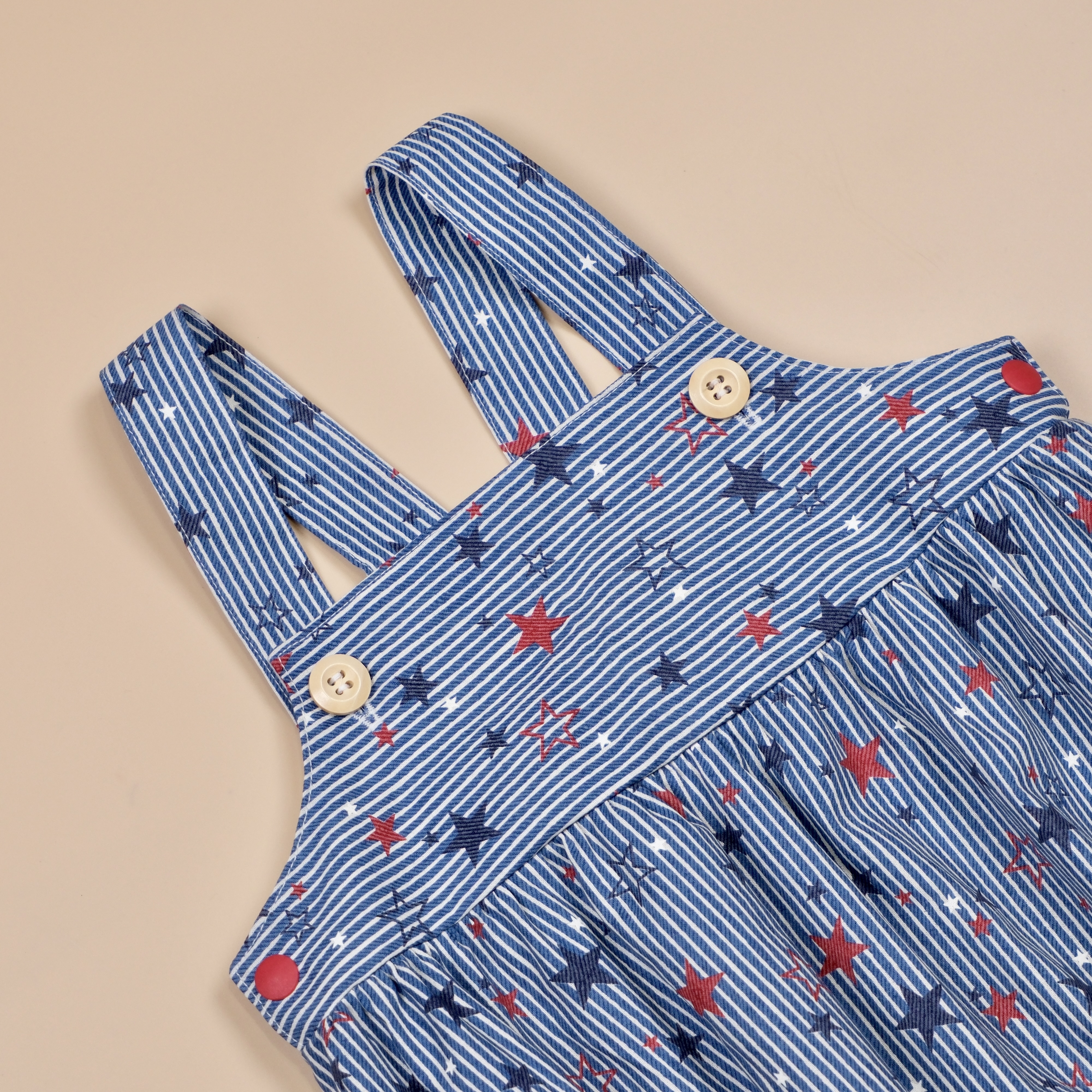 星辰旅行 Little Voyager ❉ 星願紅 ❉ 吊帶式連身包屁衣