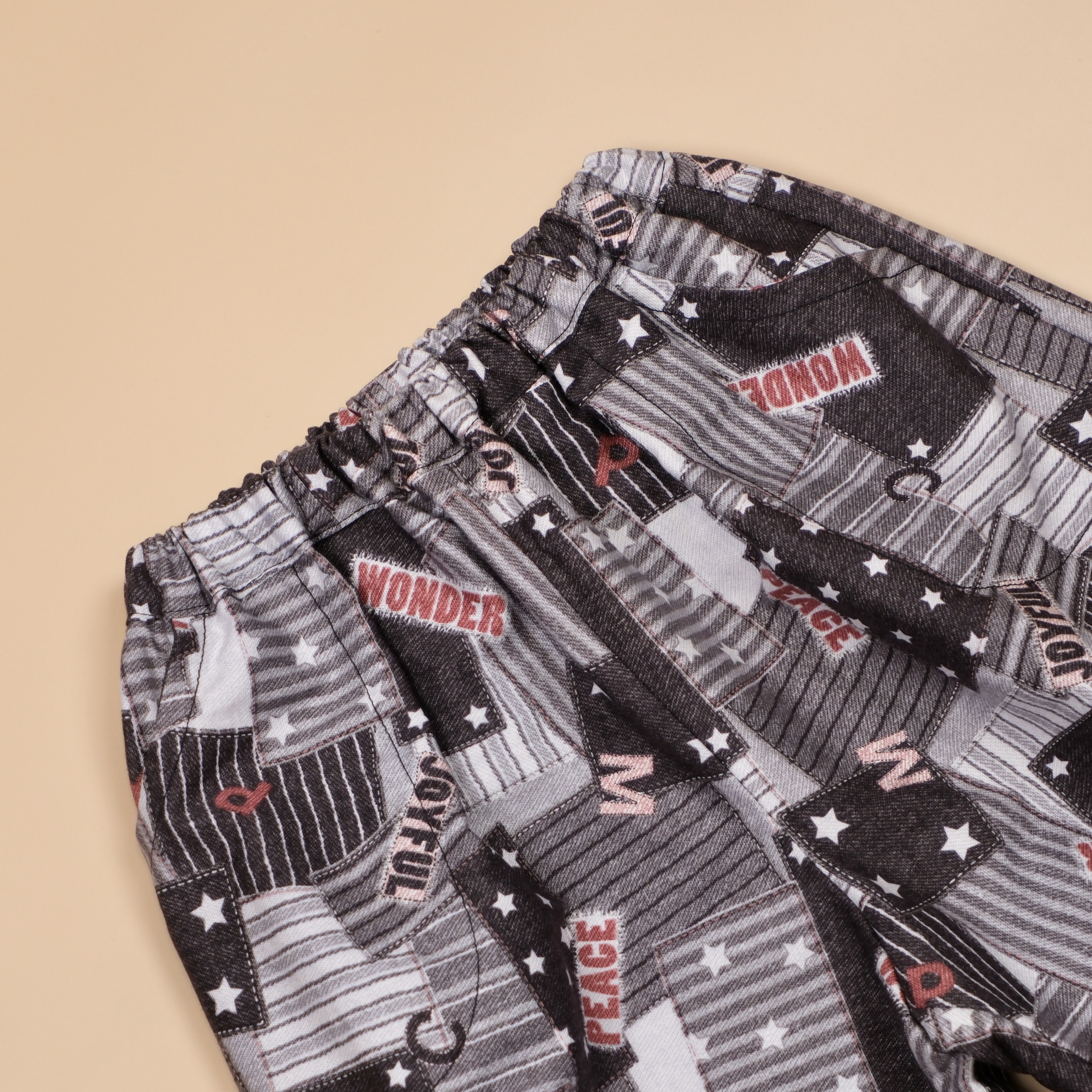 氣泡森森 Kibou MoriMori系列 ෆ 拼接色塊街頭風黑色 ෆ 日系鬆鬆褲