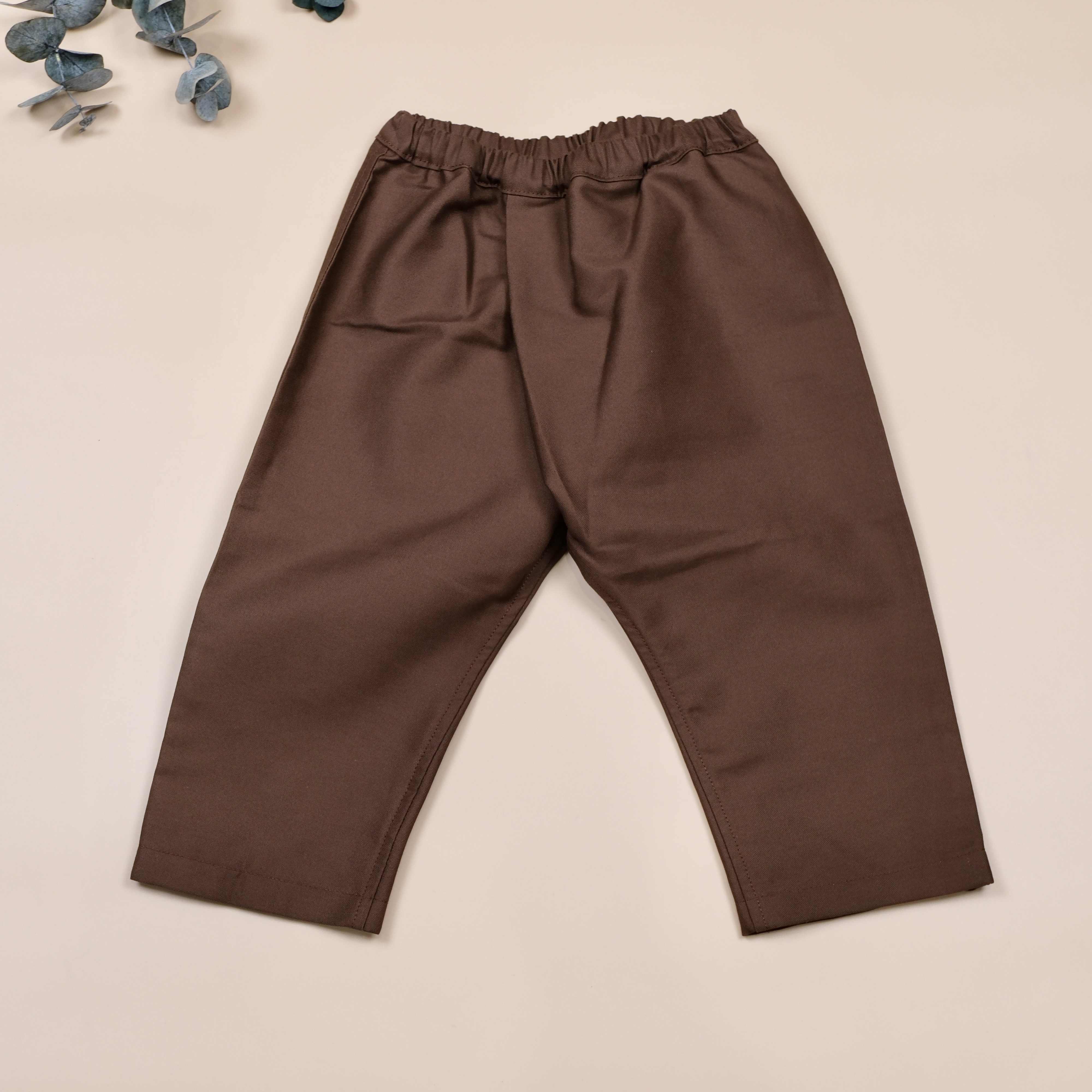 寬寬剛好系列 ▣ 棕色 ▣ 手作童裝九分寬褲