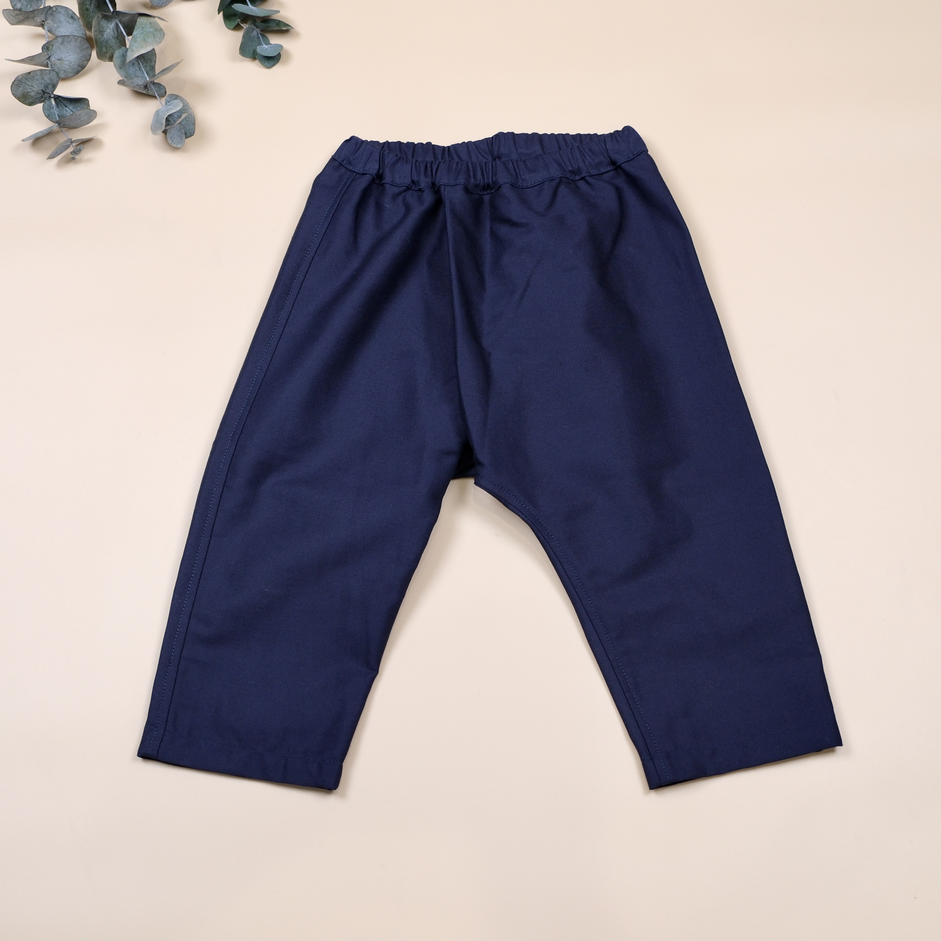 寬寬剛好系列 ▣ 藏青色 ▣ 手作童裝九分寬褲