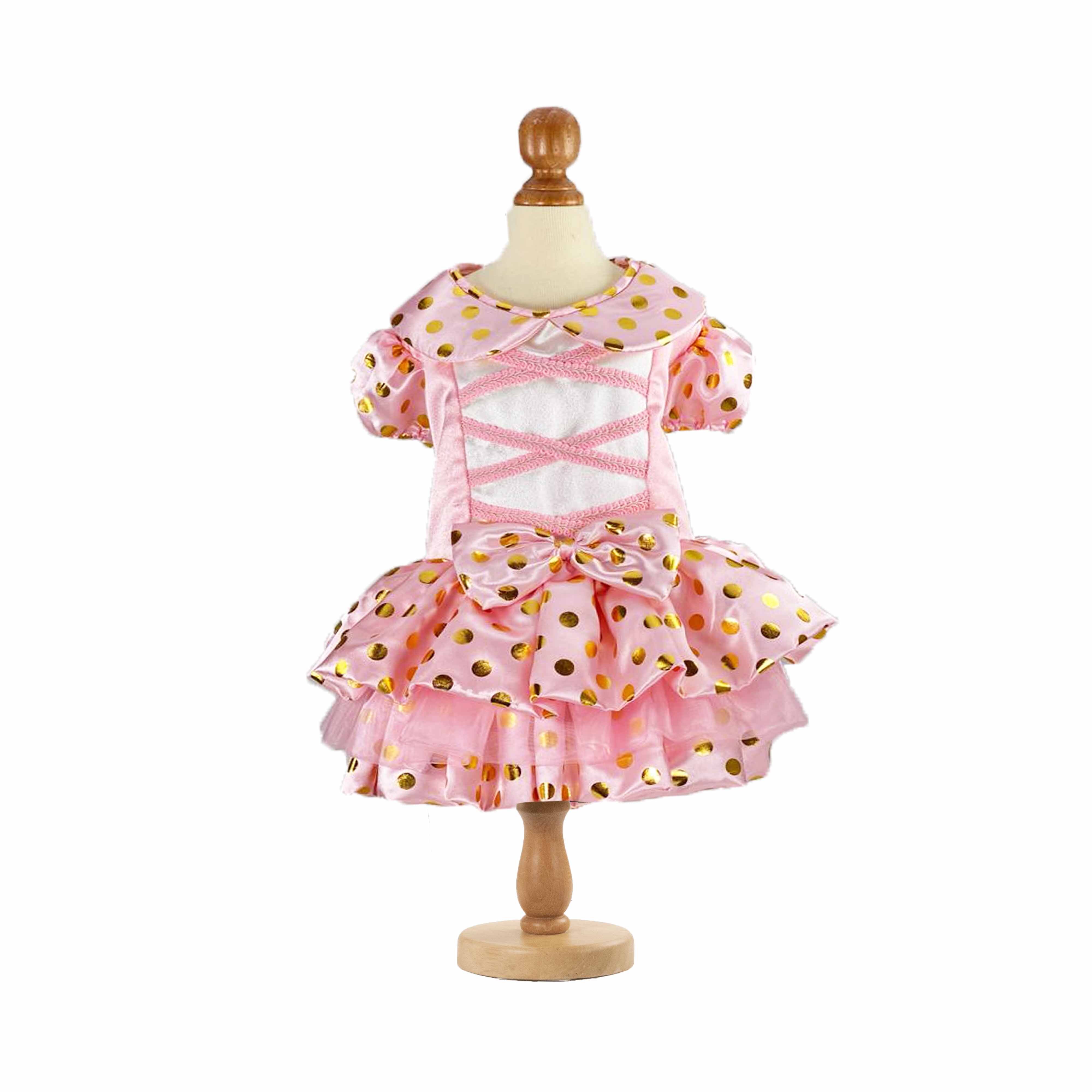 Golden Dot Pink Princess Dress (excluded Handband)