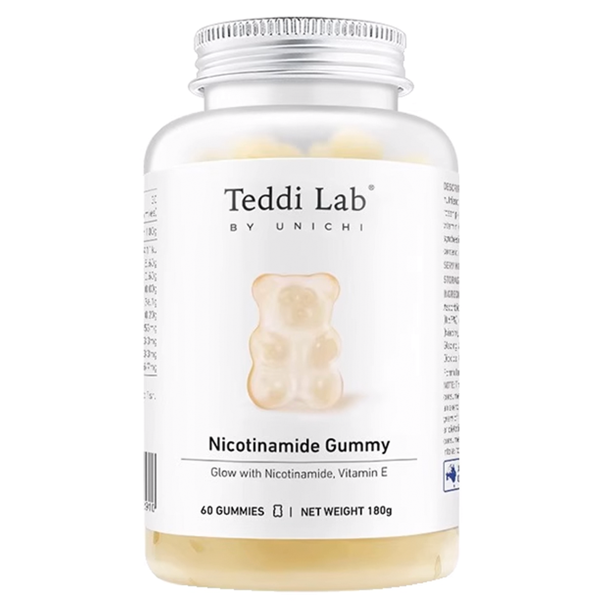 Unichi - Teddi Lab 酰胺精華美白小熊軟糖 茉莉花葡萄柚口味 60粒（平行進口）