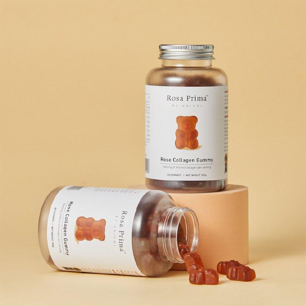 Unichi - Teddi Lab 玫瑰果膠原蛋白小熊軟糖 (60粒)【平行進口產品】修護肌膚 隨機出貨