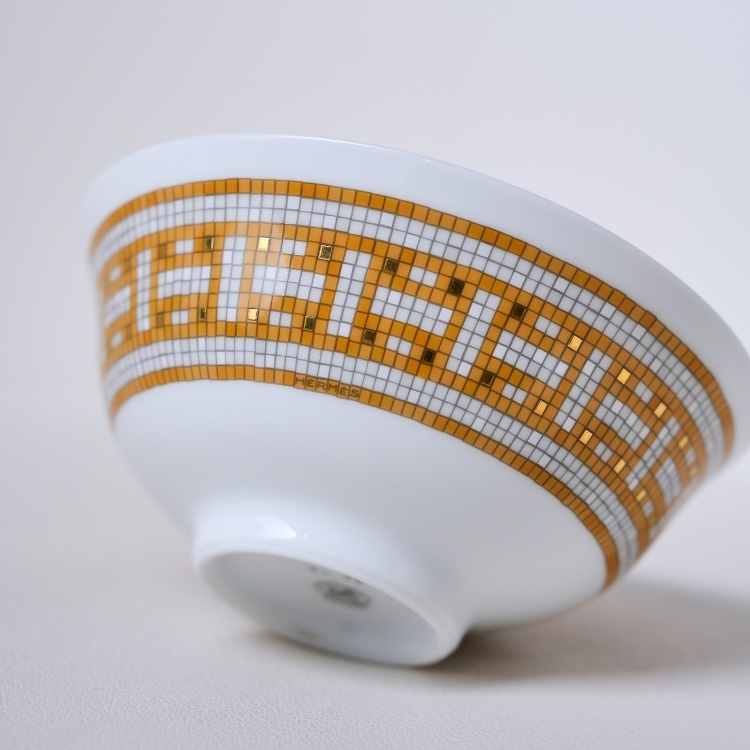 Hermes 黃色馬賽克碗