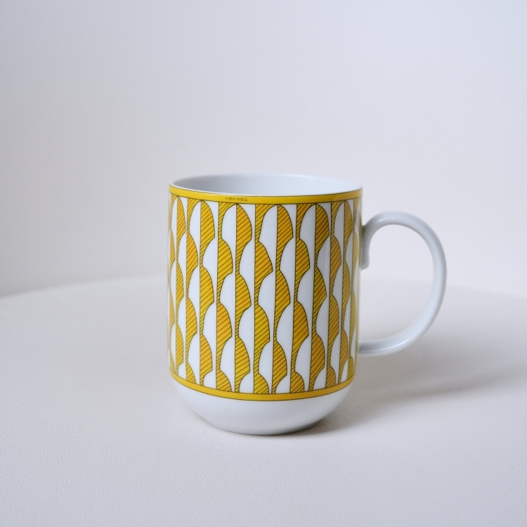 Hermes 黃色馬賽克馬克杯