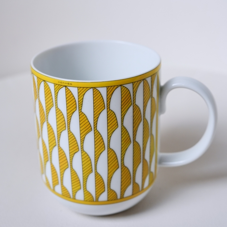 Hermes 黃色馬賽克馬克杯