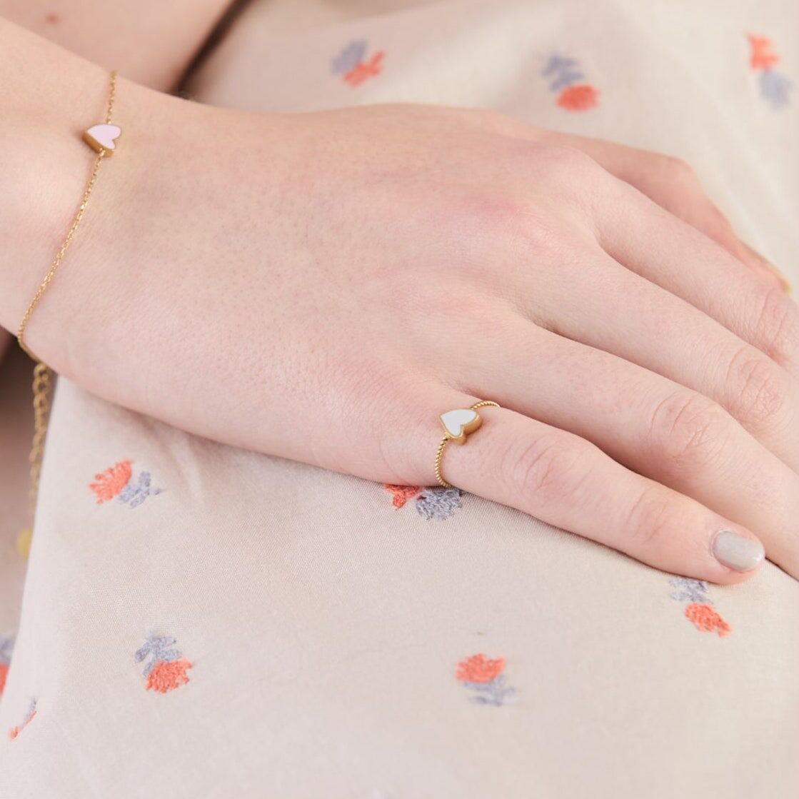 agnès b. 迷你愛心小尾戒