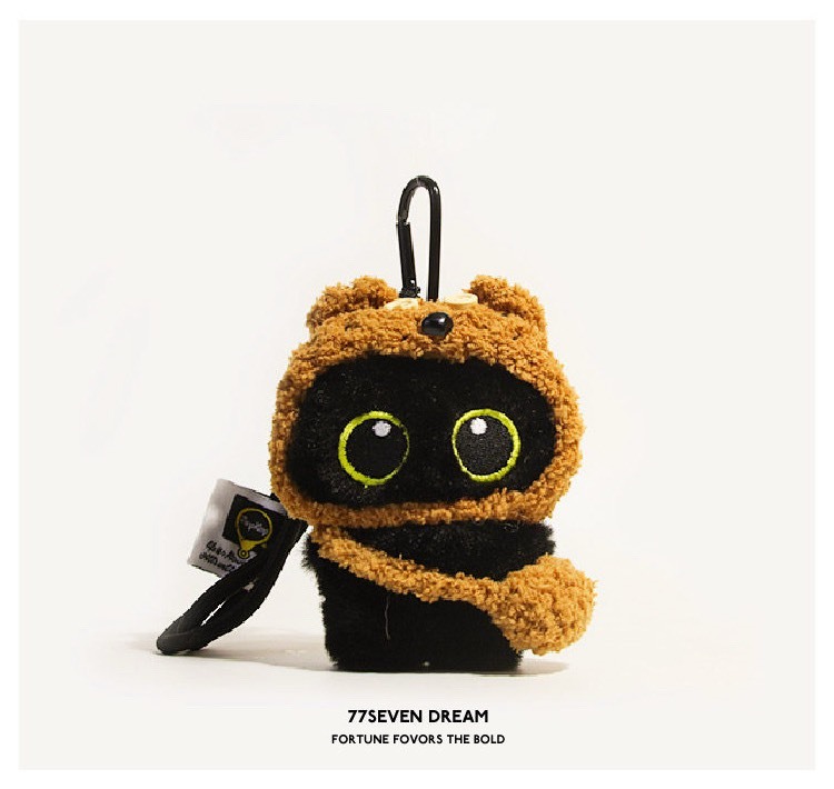 大眼黑貓 毛絨掛件