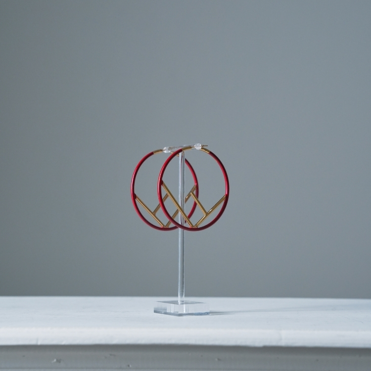 Fendi 紅圈金F耳環