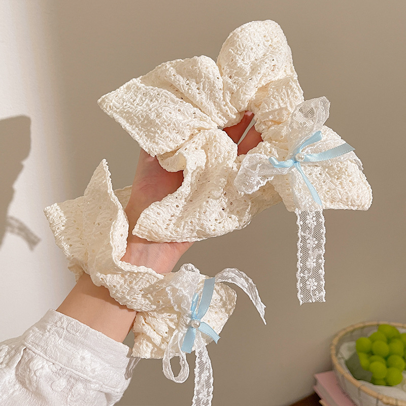 [2 FOR RM10] Sweet Lace Bow Square Scarf Scrunchies