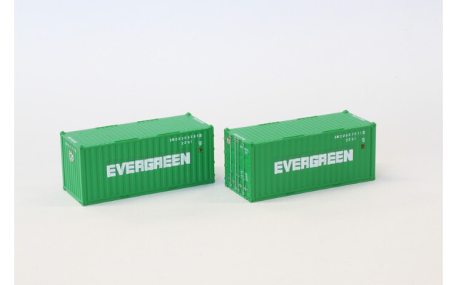 Rokuhan A108-4 Z規 EVERGREEN 20呎貨櫃 海上船用集裝箱 2個組