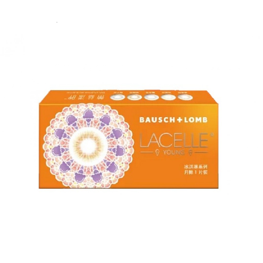 Bausch+Lomb博士倫LACELLE蕾絲漾眸冰淇淋系列彩色月拋1片裝