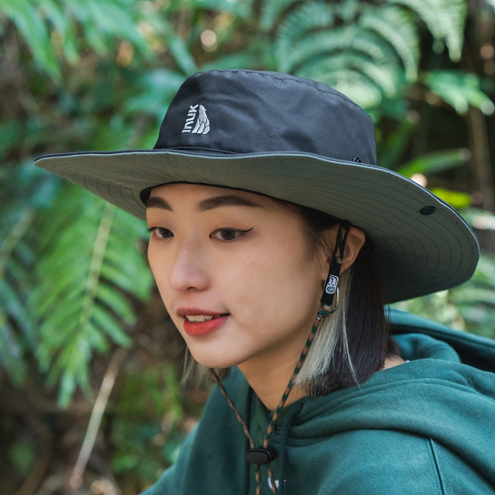 INUK 防水跳色大圓盤帽｜北極黑