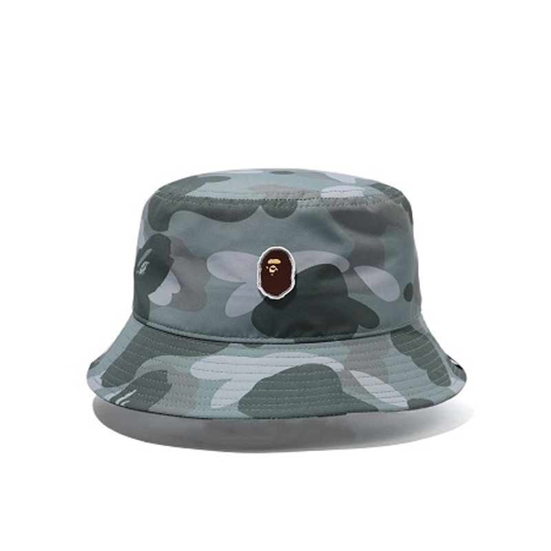 BAPE 滿版迷彩小猿頭 漁夫帽 帽子 灰 BAPE-335CM [台灣現貨]