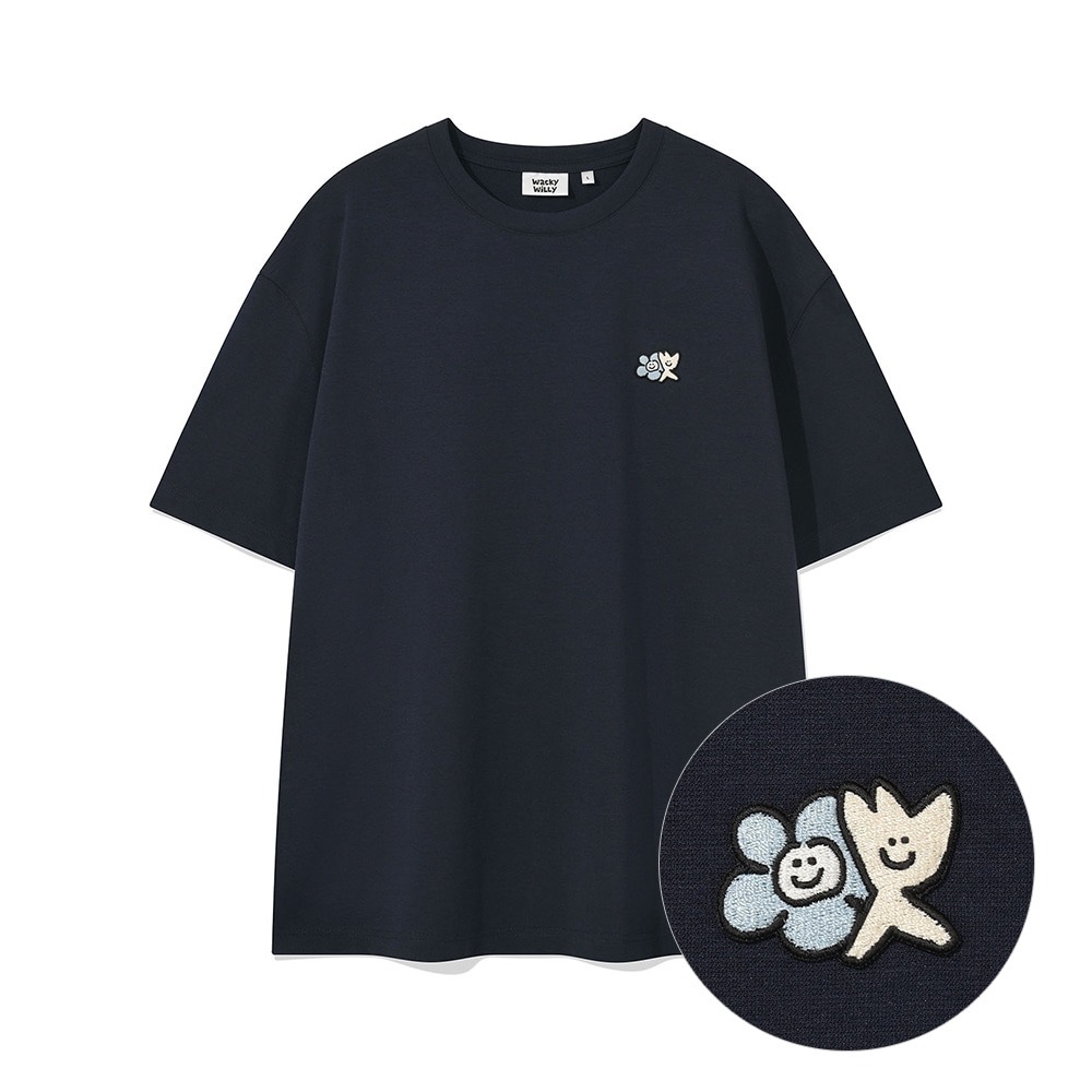 【WACKY WILLY】Graphic Kiki Wappen Short Sleeve TShirt R6498 WACKY WILLY Kiki Lily Double Wappen Short-Sleeve T-Shir