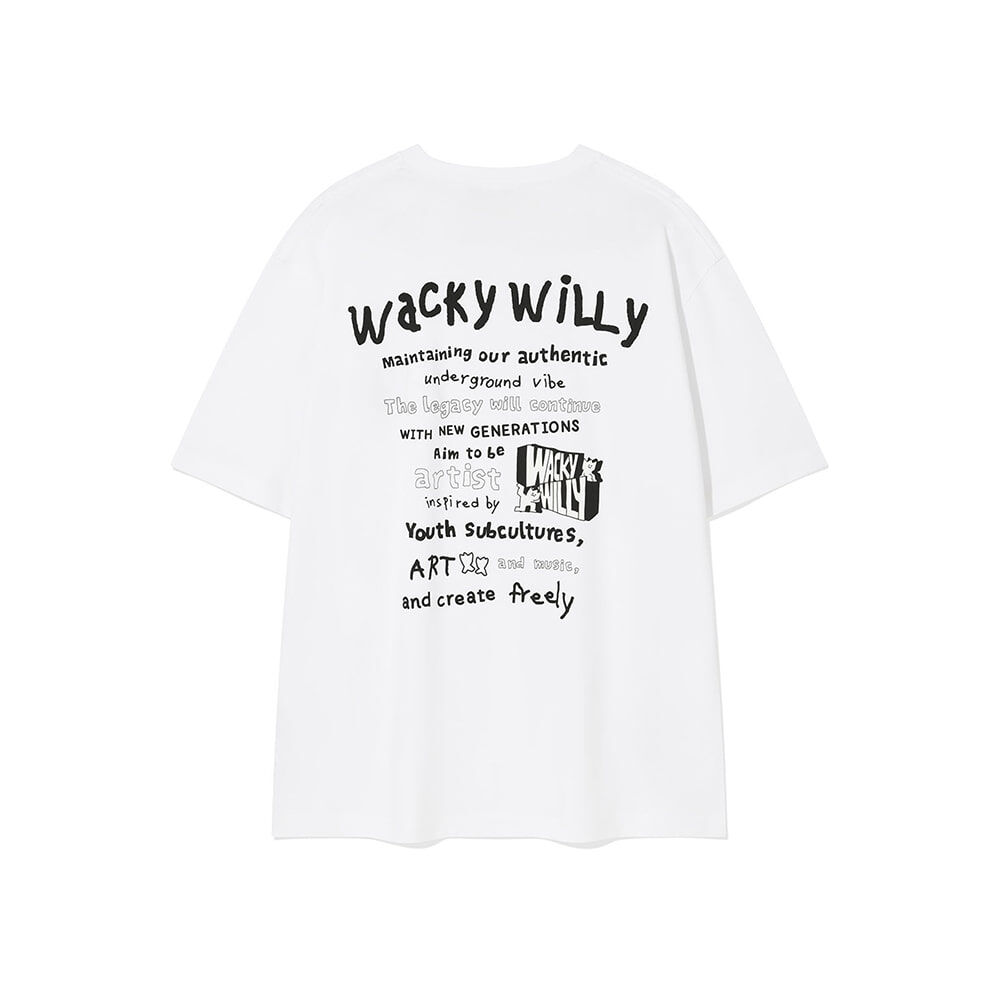 WACKY WILLY Typo Artwork Point Short-Sleeve T-Shirt