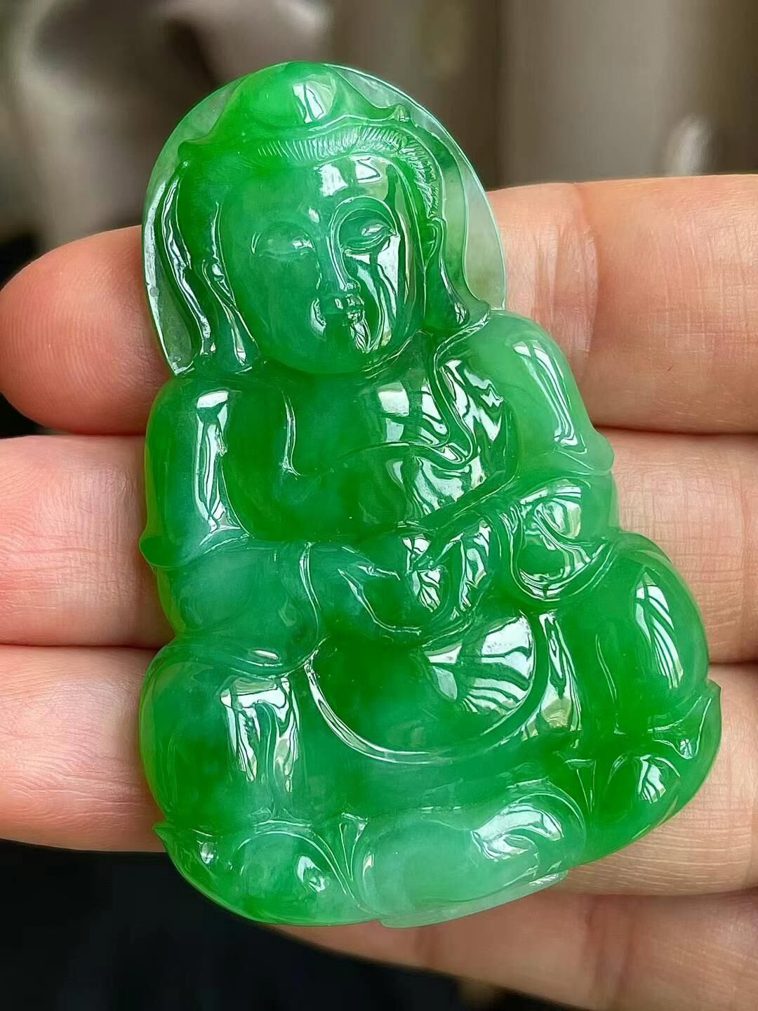 7205561 翡翠冰陽綠觀音吊墜