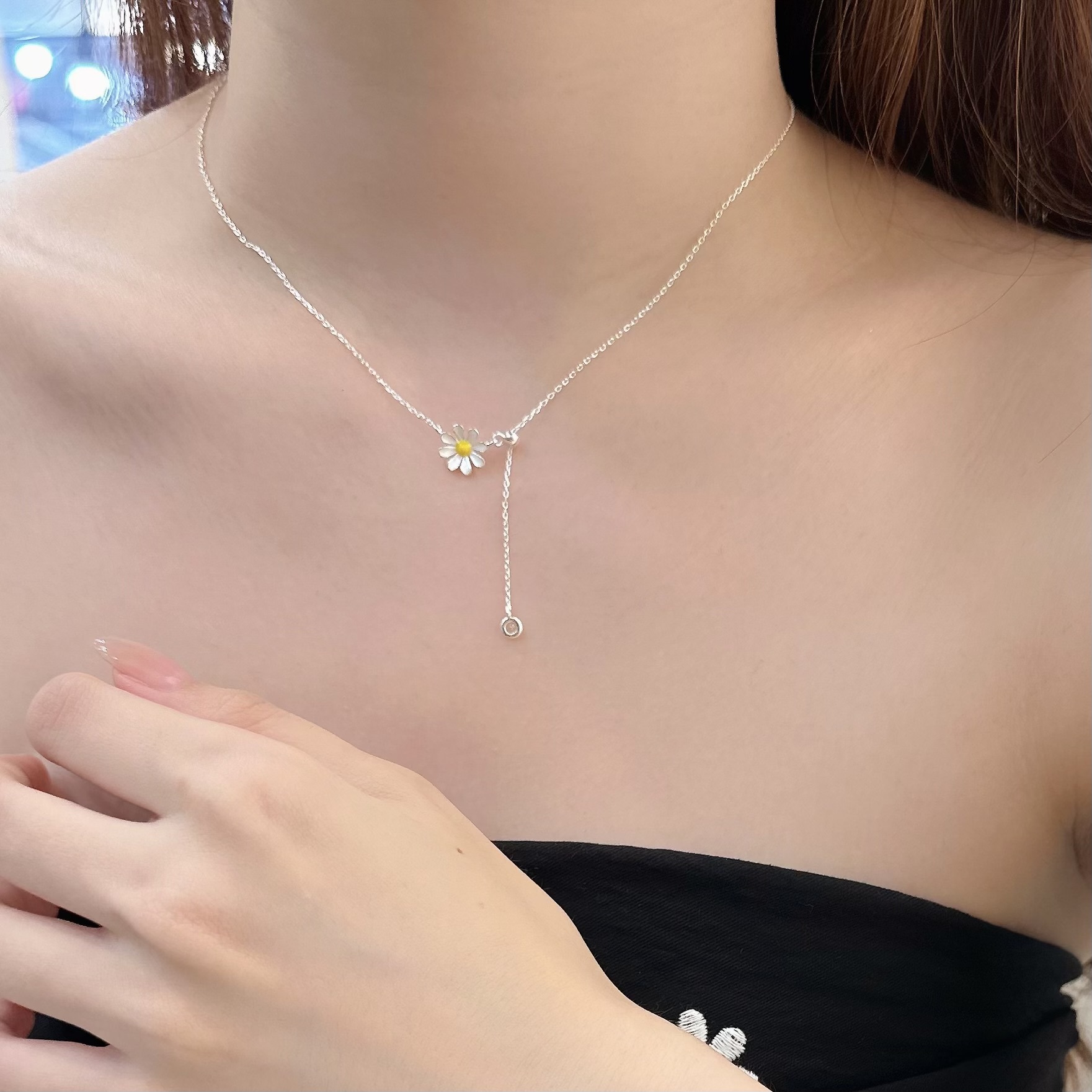 K100小雛菊純銀Y字鏈