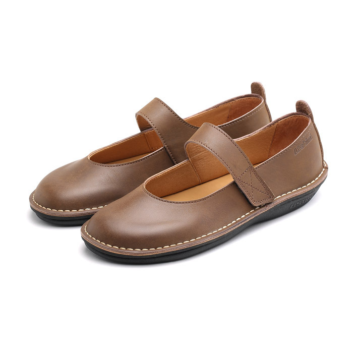 【零碼微瑕】經典牛皮娃娃鞋 - 咖