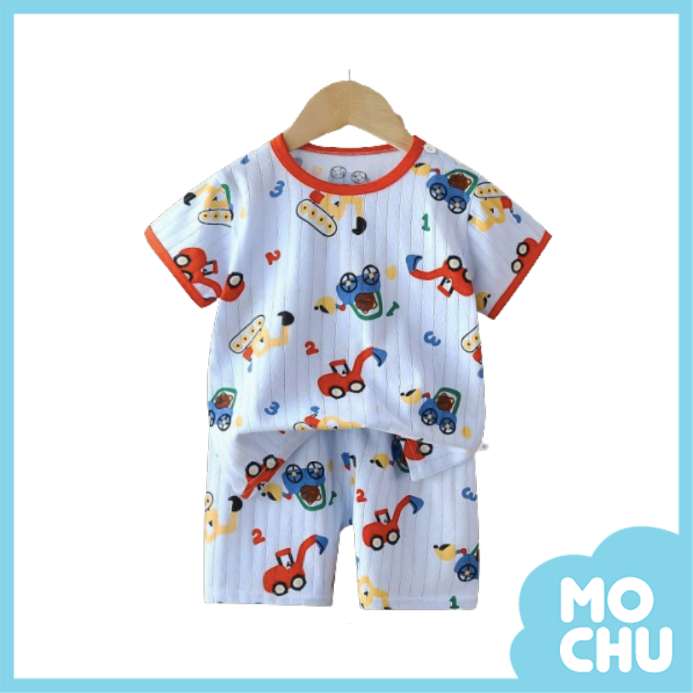 數字挖掘車短袖家居套裝