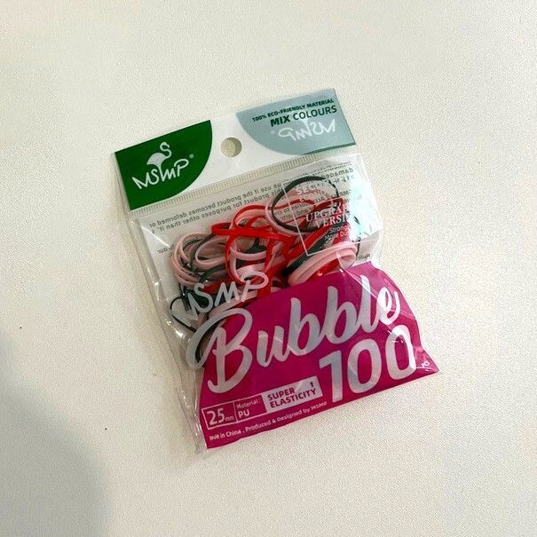 #N/A - 糖果色系 基礎彈力髮圈 100條裝 (粉綠混搭)