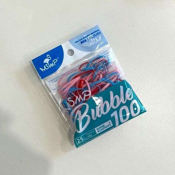 #N/A - 糖果色系 基礎彈力髮圈 100條裝 (粉藍混搭)